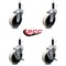 Service Caster 4 Inch Thermoplastic Wheel 7/8 Inch Expanding Stem Caster Set with 2 Brakes SCC-EX05S410-TPRS-78-2-SLB-2 - alternate 2